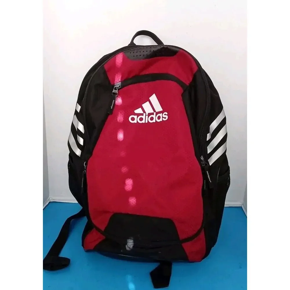 Adidas Stadium‎ II Backpack Red/Black Sports School Bag with Reflective Stripes